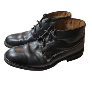 BOSTONIAN Boot Mens 9 Leather‎ Brently Style Chukka Low Shoe BLACK $120 MSRP